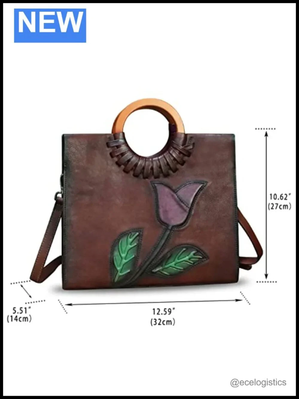Genuine Leather Top Handle Satchel Handbag Crossbody Purse